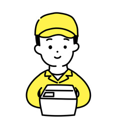 かわいい人物のイラストシリーズ _ 男性の作業員 _ 笑顔　