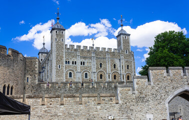 Fototapeta na wymiar A partial view of the Tower of London