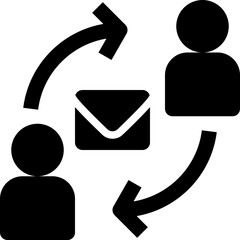 team communication black solid icon