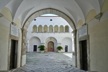 The entrance of an ancient noble palace in the town of Cerreto Sannita in the province of Benevento, Italy.