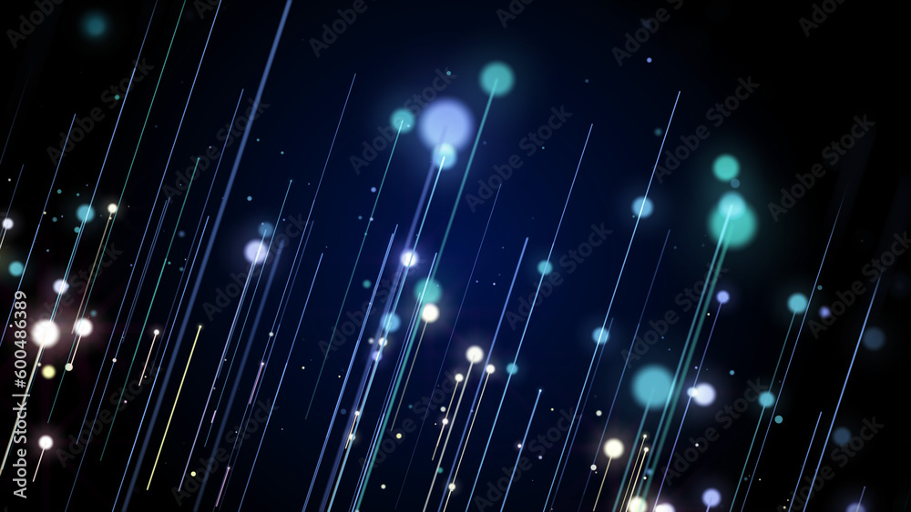 Poster abstract digital futuristic modern line dot and bokeh light effect illustration background.