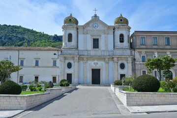 Fototapeta na wymiar The cathedral of Cerreto Sannita in the province of Benevento, Italy.