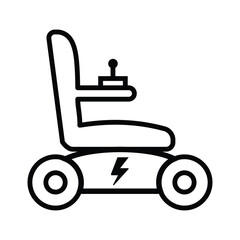 Electrical Wheel Chair Icon Vector
