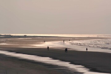 people walking on the beach