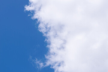 Blue sky with big white cloud, change concept, with space for writing