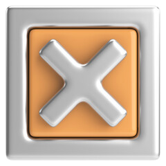 Fototapeta premium 3D close button. Cross sign. 3D illustration.