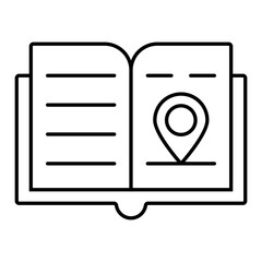 Map Book Thin Line Icon