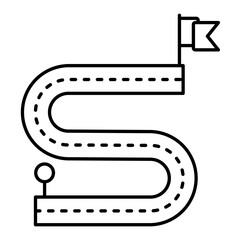 S Route Thin Line Icon