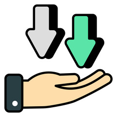 Perfect design icon of downward arrows