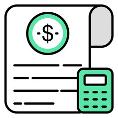 A solid design icon of financial report 