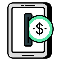 An icon design of mobile money withdrawal 