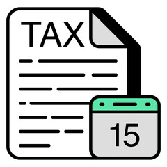 Editable design icon of tax schedule 