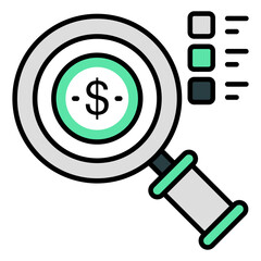 Editable design icon of search dollar 