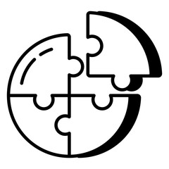 An editable design icon of global puzzle 