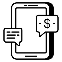 Unique design icon of mobile chatting 