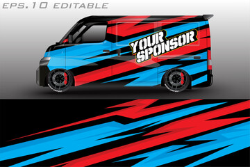 racing car wrap design for vehicle vinyl stickers and automotive company sticker livery	