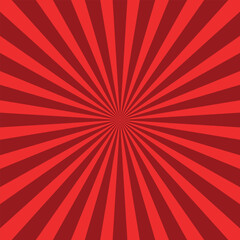 Circular Red Striped Background Square - Sunburst, Radial
