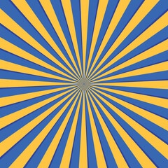 Circular Blue Yellow Striped Background Square - Sunburst, Radial