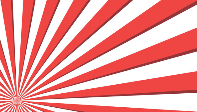 Circular Red White Striped Background Rectangle Low Side Scrolling - Sunburst, Radial