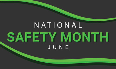 National safety month june. background, banner, card, poster, template. Vector illustration.