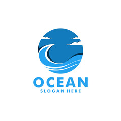 Ocean wave logo vector, sea waves logo , waves logo vector template 