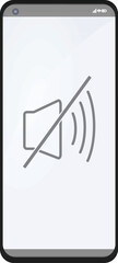 Mute sign on phone. vector