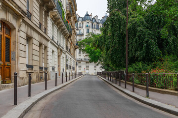 Fototapeta na wymiar Street view in Paris, France, Europe. Old architecture
