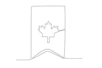 A poster with a Canadian symbol. Canada Day one-line drawing