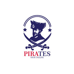 design logo captain pirates vector illustration