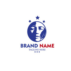 design logo female face vector illustration