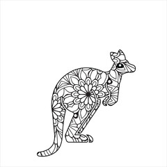 Animal Mandala Coloring Page For Kids And Adults. Vector, Illustration, image, photo, icon coloring page