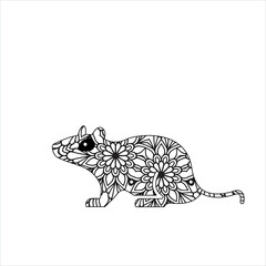 Animal Mandala Coloring Page For Kids And Adults. Vector, Illustration, image, photo, icon coloring page