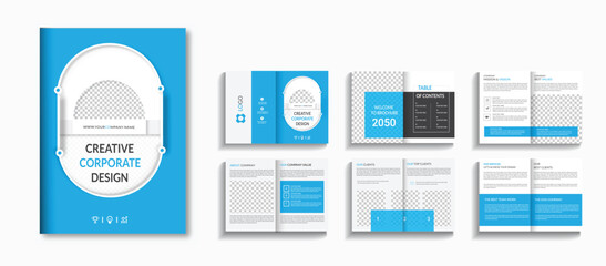 company profile brochure template corporate brochure layout design business brochure template design or  annual report template layout design, 12 page corporate brochure editable template layout, 