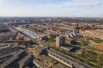 Panoramic view of Hague city on a sunny day, Netherlands. High quality photo