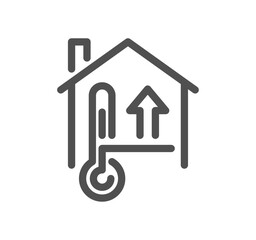 House heating related icon outline and linear vector.