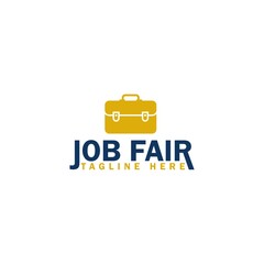 Job Fair Logo Template. Find job, job fair, Business people icon isolated on white background