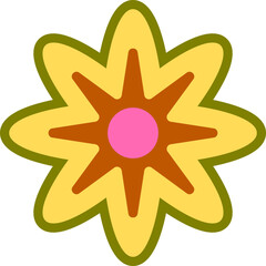 Pop retro groovy flower.