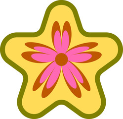 Pop retro groovy flower.