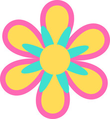 Pop retro groovy flower.