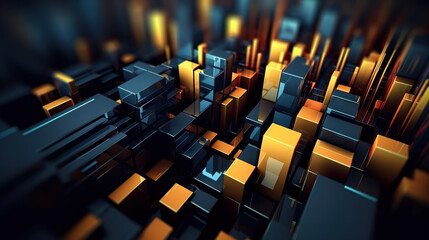 Fototapeta premium Modern digital abstract 3D background. Can be used in the description of network abilities, technological processes, digital storages, science, education, etc. Copy space. Based on Generative AI