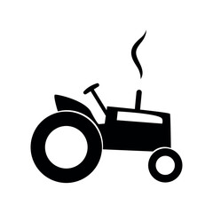 Tractor simple silhouette icon. Farming sign.