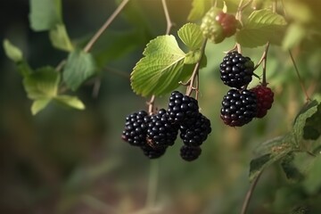 Blackberries, Generative AI illustrations