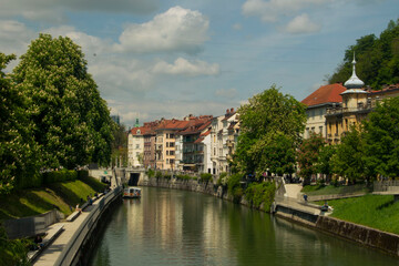 Fototapeta na wymiar Old city centre of Ljubljana