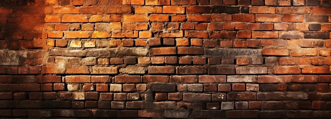 Background of High-contrast chiaroscuro lighting of a brick wall in a lightbox. Generative AI
