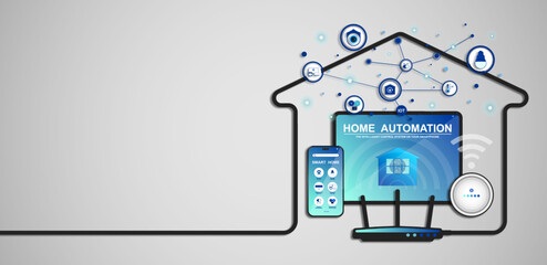 Home automation, Smart home intelligent system, Application on smartphone for security camera, Electric appliance or Device control, Infographic program for monitoring or management in the buildings.