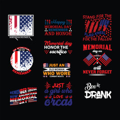 memorial day t shirt design bundle - obrazy, fototapety, plakaty