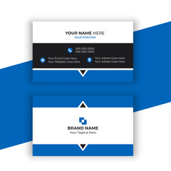 deep blue elegant corporate business card 
