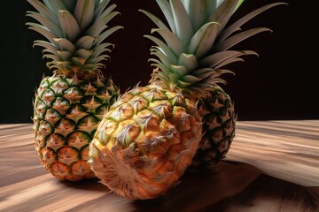pineapples, Generative AI illustrations. 