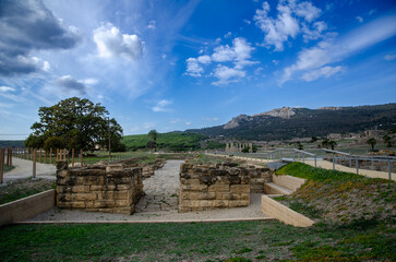 Fototapeta na wymiar Baelo Claudia is an ancient Roman city, located near the city of Tarifa, Spain. The ruins of the ancient city are located by the sea