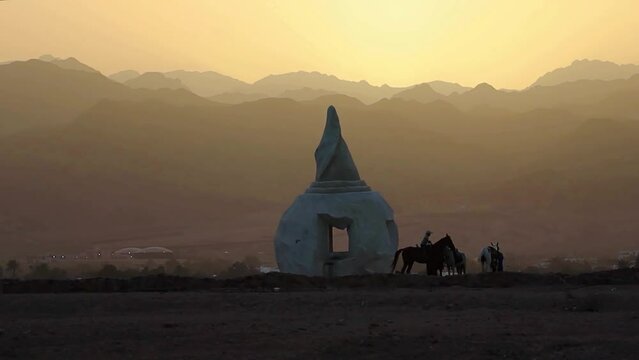Beautiful sunset in Lagoona beach, Dahab, Egypt